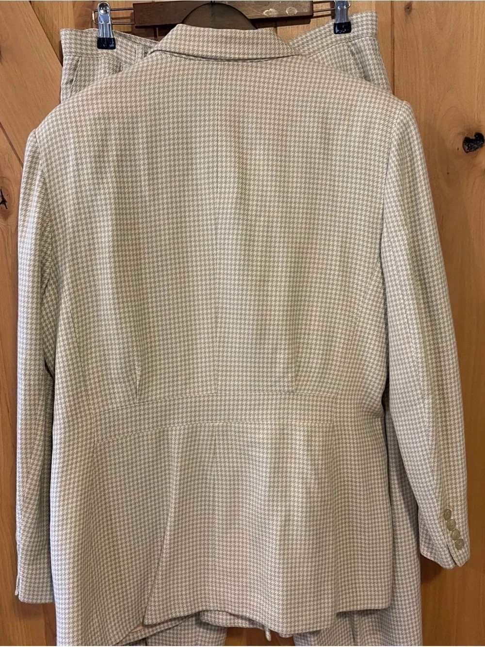 Lauren Ralph Lauren 2PC Pant Suit Sz 16 Pants Blazer Houndstooth Wool Blend - Picture 9 of 16